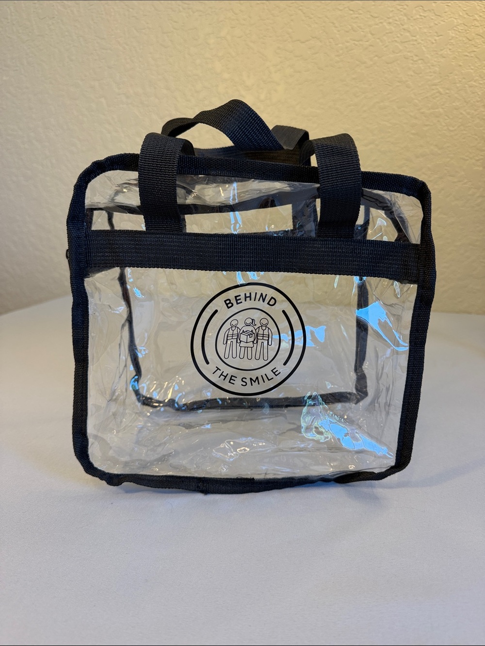 Clear Tote Bag with Black Trim